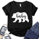 baby bear t shirt v neck for women black