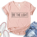 be the light t shirt v neck for women heather peach