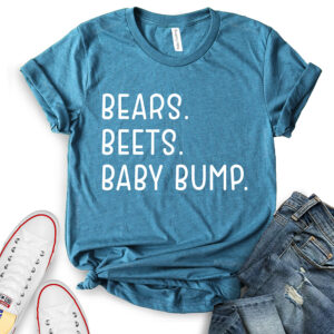 bears beets baby bump t shirt for women heather deep teal