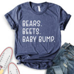 bears beets baby bump t shirt for women heather navy