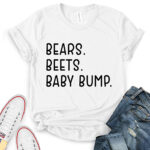 bears beets baby bump t shirt for women white