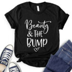 beauty and the bump t shirt for women black