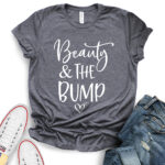 beauty and the bump t shirt for women heather dark grey