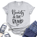beauty and the bump t shirt for women heather light grey