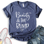 beauty and the bump t shirt for women heather navy