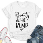 beauty and the bump t shirt for women white