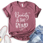 beauty and the bump t shirt heather maroon