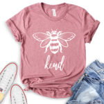 bee kind t shirt for women heather mauve