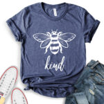 bee kind t shirt heather navy