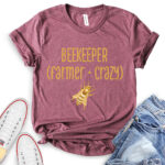 beekeeper t shirt heather maroon