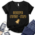beekeeper t shirt v neck for women black
