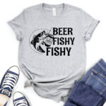 beer fishy fishy t shirt for women heather light grey
