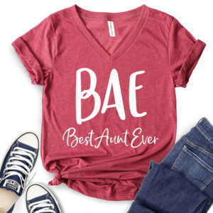 Best Aunt Ever T-Shirt V-Neck for Women