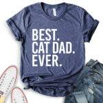 best cat dad ever t shirt for women heather navy