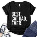 best cat dad ever t shirt v neck for women black