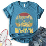 best cat dad t shirt for women heather deep teal
