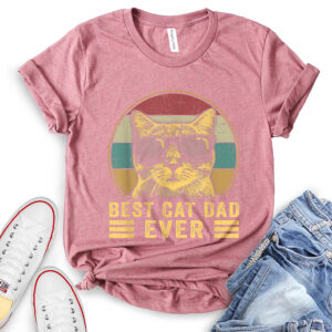 best cat dad t shirt for women heather mauve