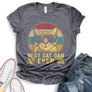 best cat dad t shirt heather dark grey