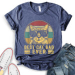 best cat dad t shirt heather navy