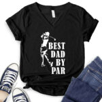best dad by par t shirt v neck for women black