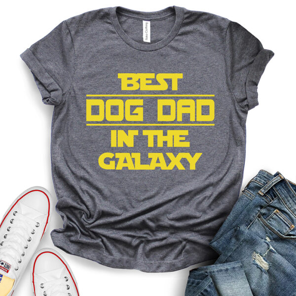 best dog dad in the galaxy t shirt heather dark grey