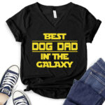 best dog dad in the galaxy t shirt v neck for women black