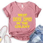 best dog dad in the galaxy t shirt v neck for women heather mauve