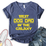 best dog dad in the galaxy t shirt v neck for women heather navy
