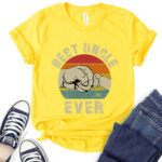 best uncle ever t shirt for women yellow