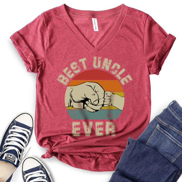 best uncle ever t shirt v neck for women heather cardinal