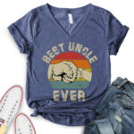 best uncle ever t shirt v neck for women heather navy