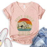 best uncle ever t shirt v neck for women heather peach