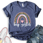 big sister t shirt for women heather navy