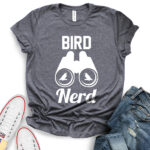 bird nerd t shirt for women heather dark grey
