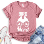 bird nerd t shirt for women heather mauve