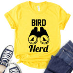 bird nerd t shirt for women yellow