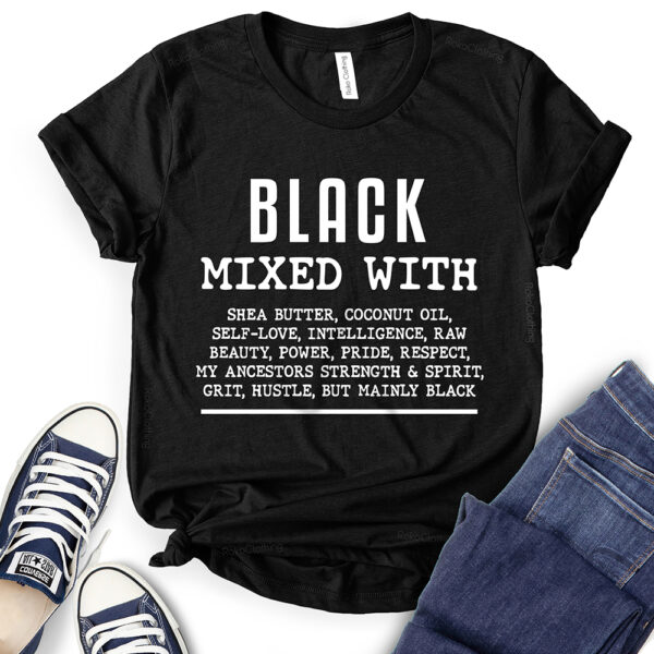 black mixed with t shirt black