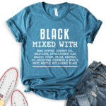 black mixed with t shirt for women heather deep teal