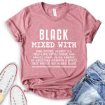 black mixed with t shirt for women heather mauve