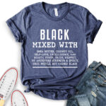 black mixed with t shirt for women heather navy