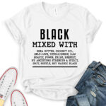 black mixed with t shirt for women white