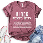 black mixed with t shirt heather maroon
