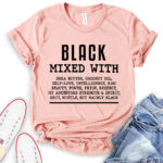 black mixed with t shirt heather peach