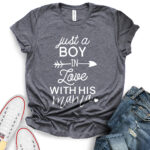 boy in love t shirt for women heather dark grey