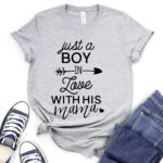 boy in love t shirt for women heather light grey