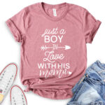 boy in love t shirt for women heather mauve