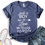 boy in love t shirt for women heather navy