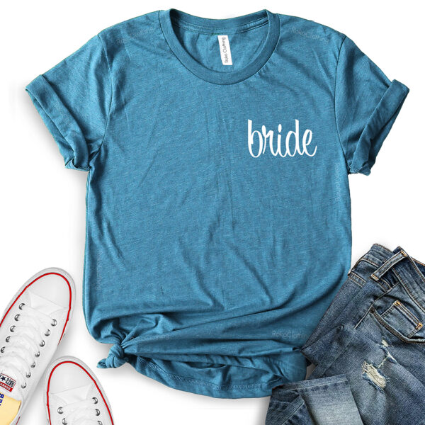 bride t shirt for women heather deep teal