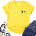 bride t shirt for women yellow