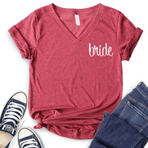 Bride T-Shirt V-Neck for Women